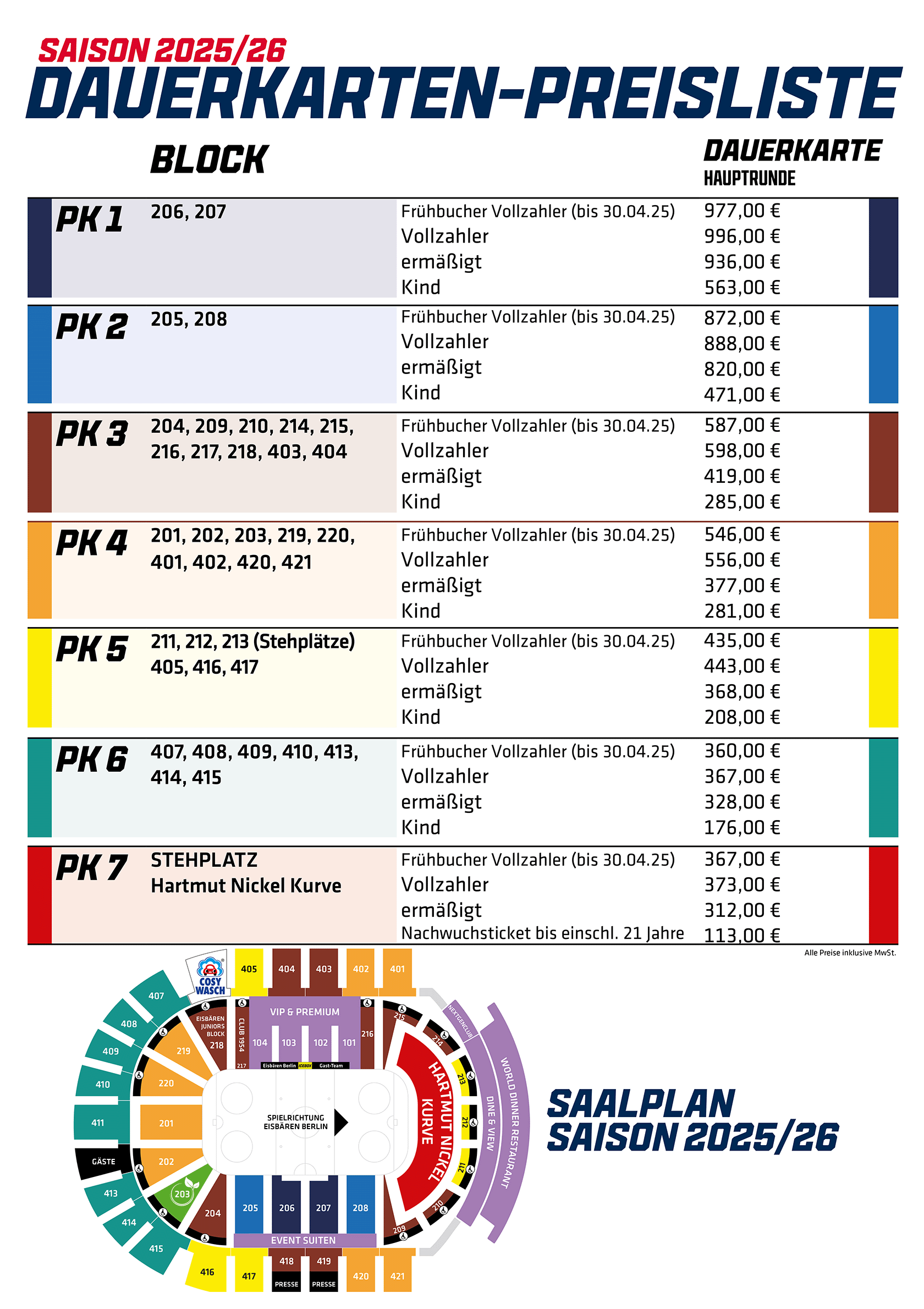 Preisliste Neue Dauerkarte 2526